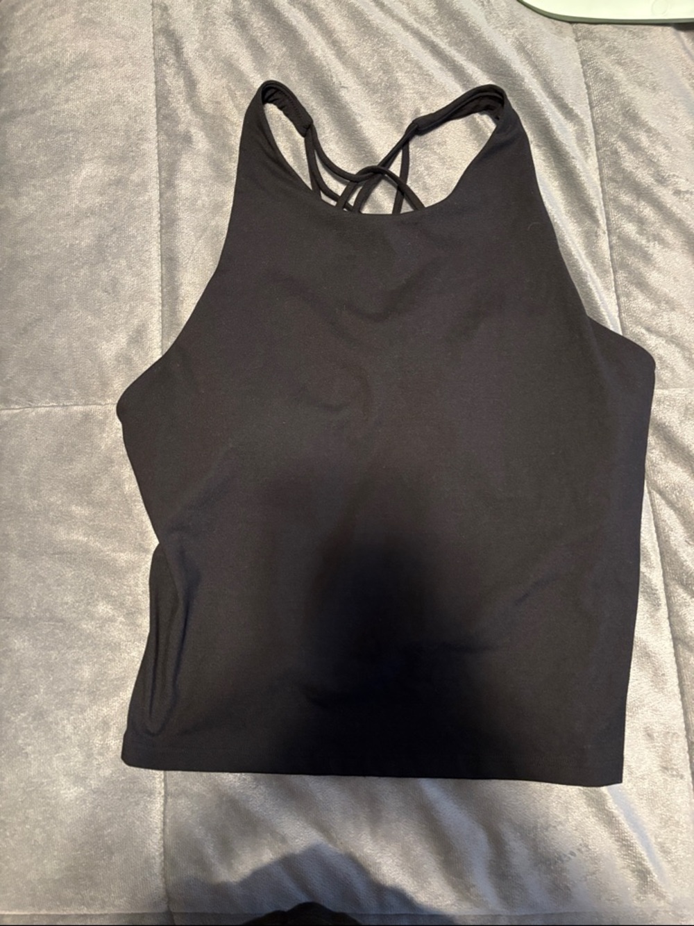 Fabletics Black Strappy High Neck Built In Bra Tank Top XL